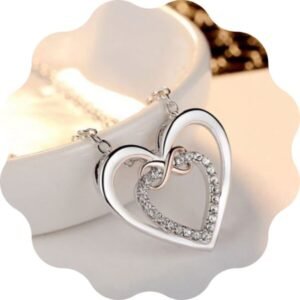 Collier 2 cœurs liés symbole infini