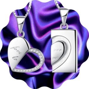 Collier de couple coeur emboitable