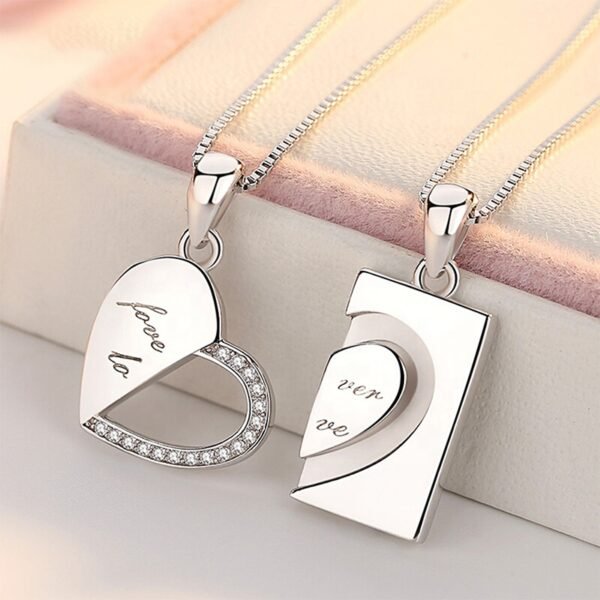 Collier de couple coeur emboitable – Image 4
