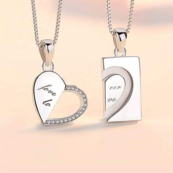 Collier de couple coeur emboitable – Image 2