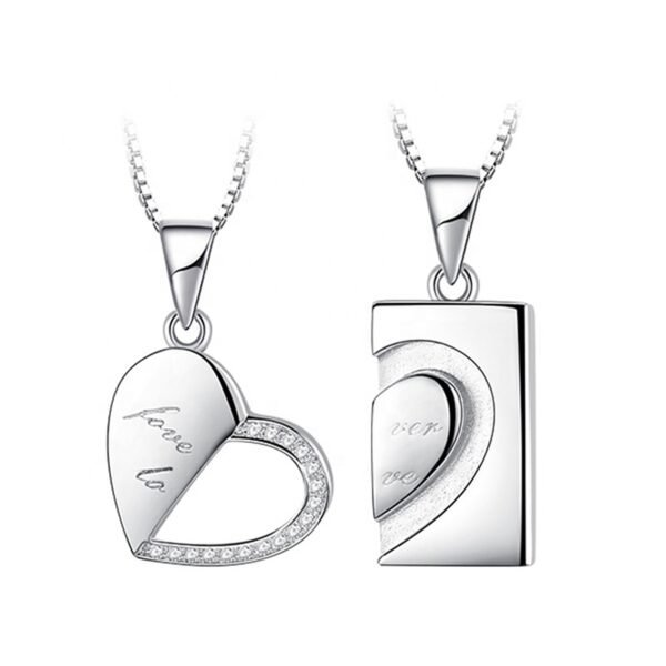 Collier de couple coeur emboitable – Image 6
