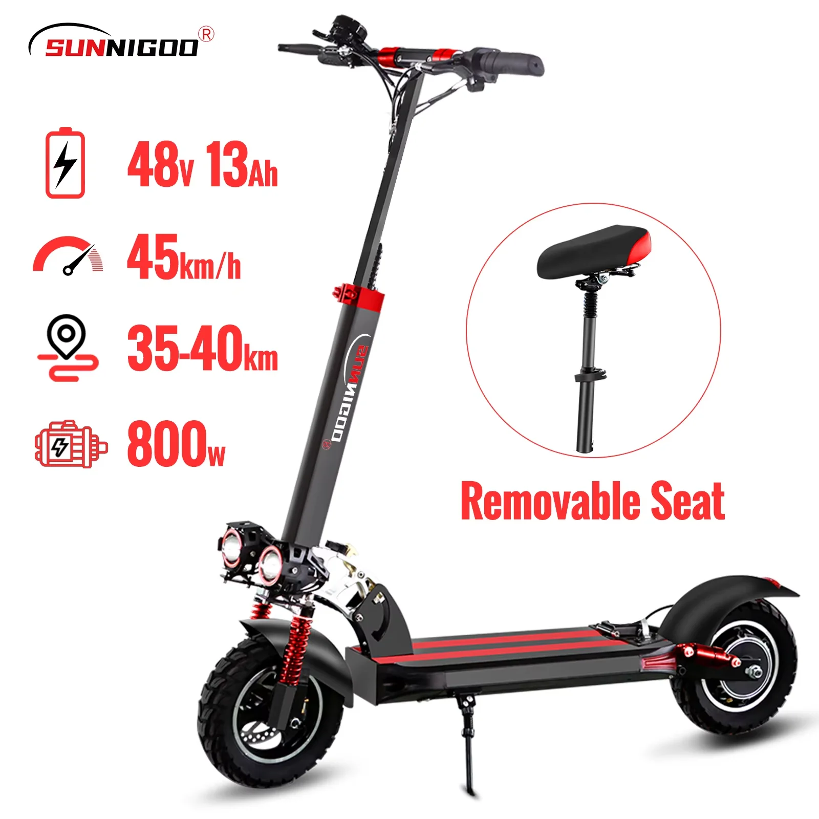 Trottinette Électrique Tout-Terrain Adulte - 45km/h & Siège Pliable Trottinette électrique adulte tout-terrain sur chemin accidenté, pneus 10 pouces