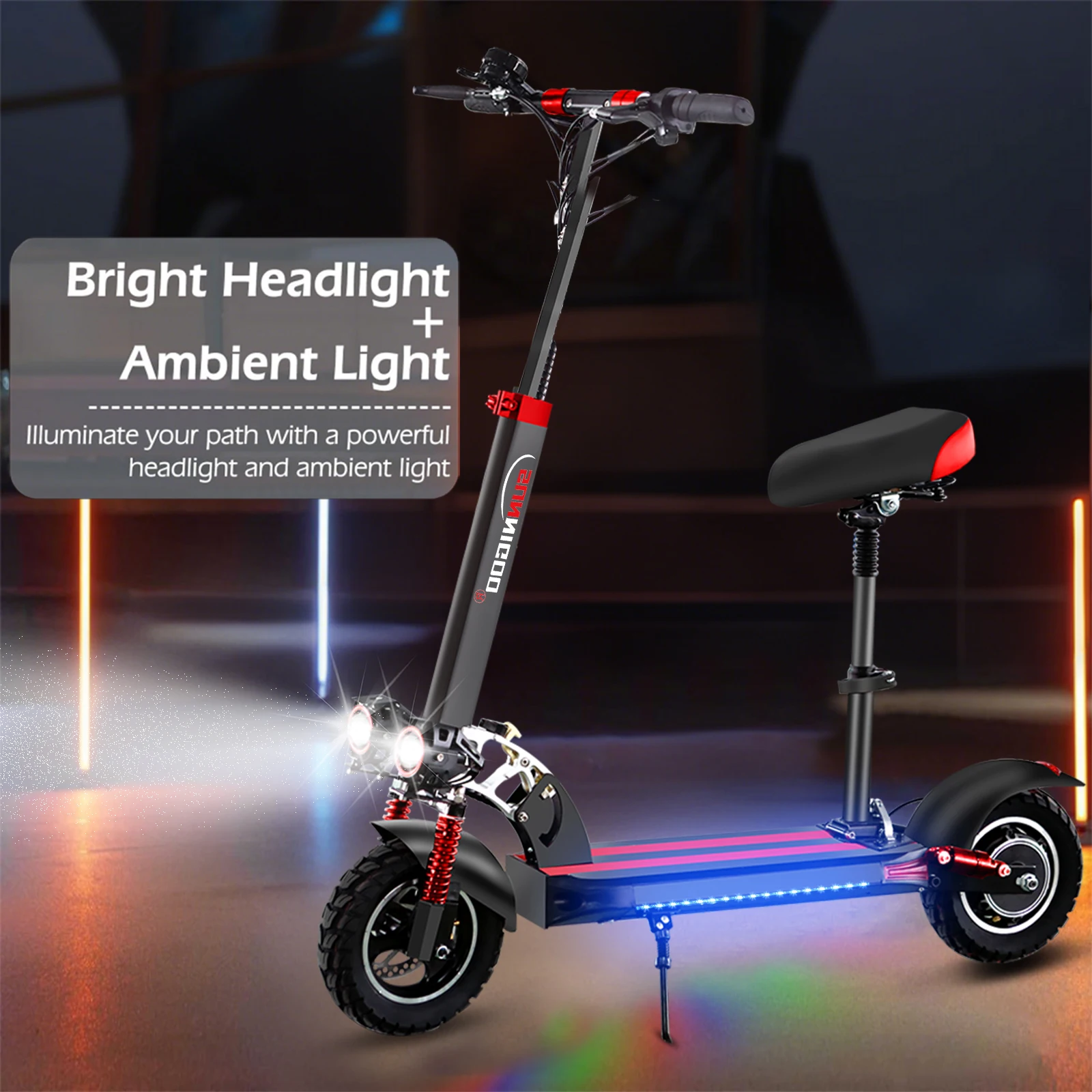 Trottinette Électrique Tout-Terrain Adulte - 45km/h & Siège Pliable Trottinette électrique pliable avec siège amovible, facile à transporter