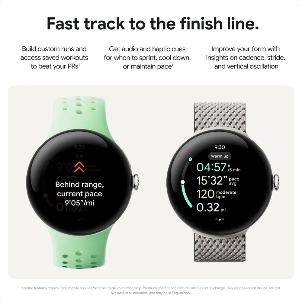 Google Pixel Watch 3 - Montre Connectée Android Performance Écran de la Google Pixel Watch 3 affichant une application