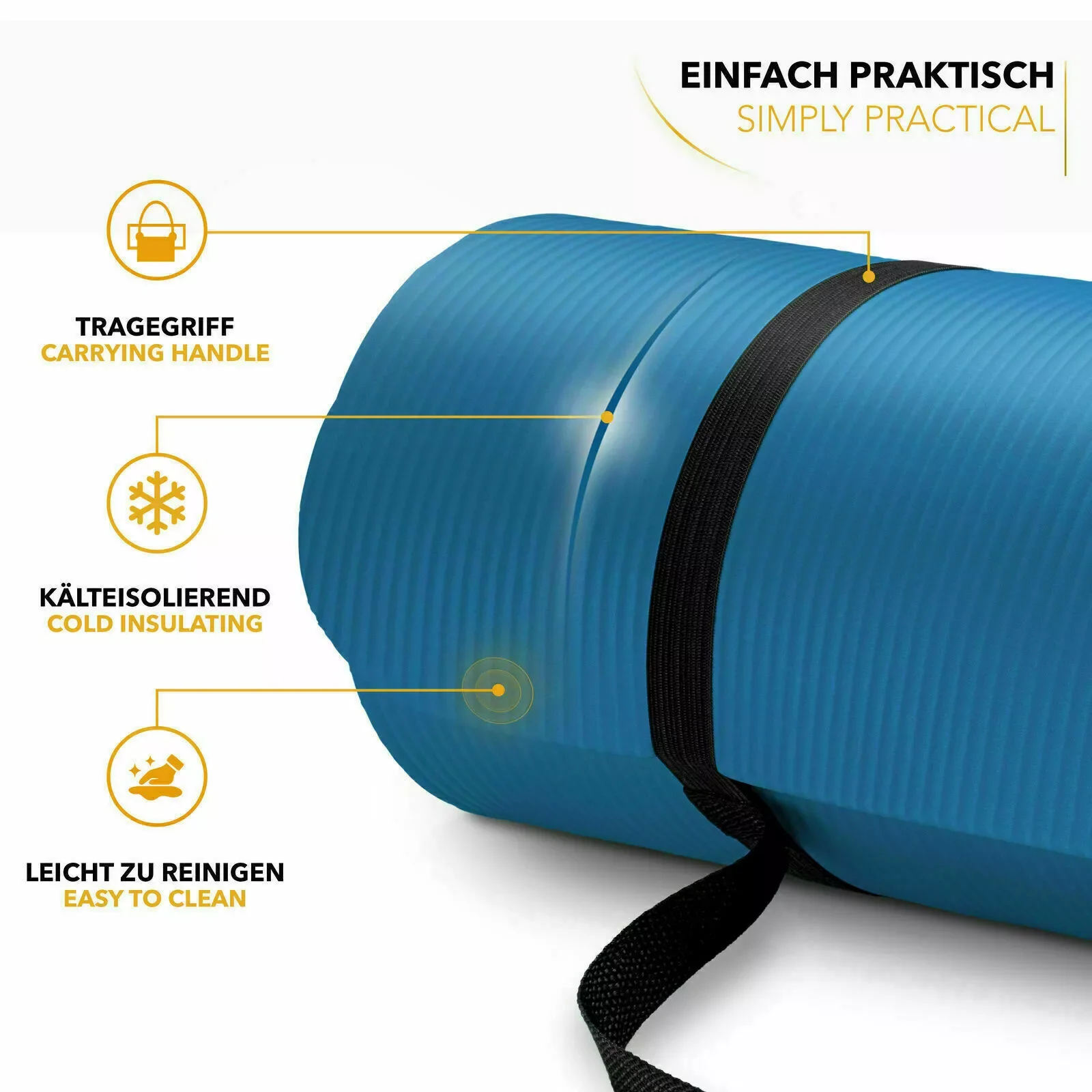Tapis de Yoga NBR 10mm Épais - Confort Optimal Fitness & Pilates Pratiquant de yoga utilisant le tapis NBR Vracado pour une posture