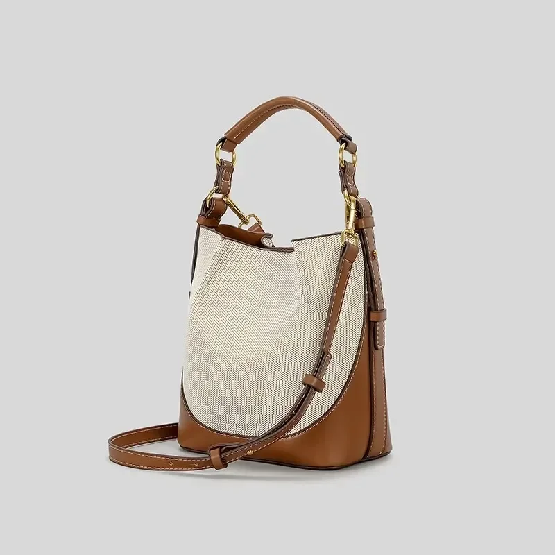 Sac bandoulière large femme couleur neutre