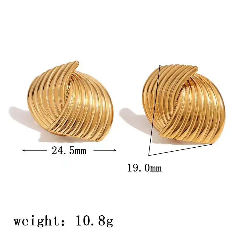 Boucles d'Oreilles Créoles Géométriques Irrégulières Dorées Acier Inoxydable Boucles d