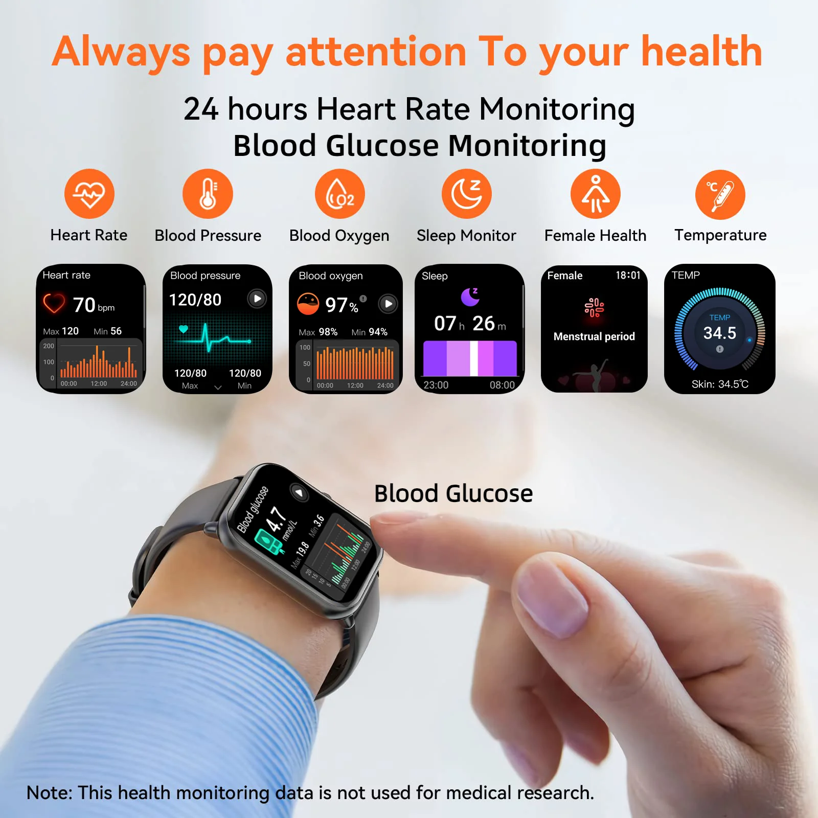 Montre Connectée Écran HD 1.96'' - Assistant Vocal & Suivi Santé/Sport Montre connectée étanche pour le sport