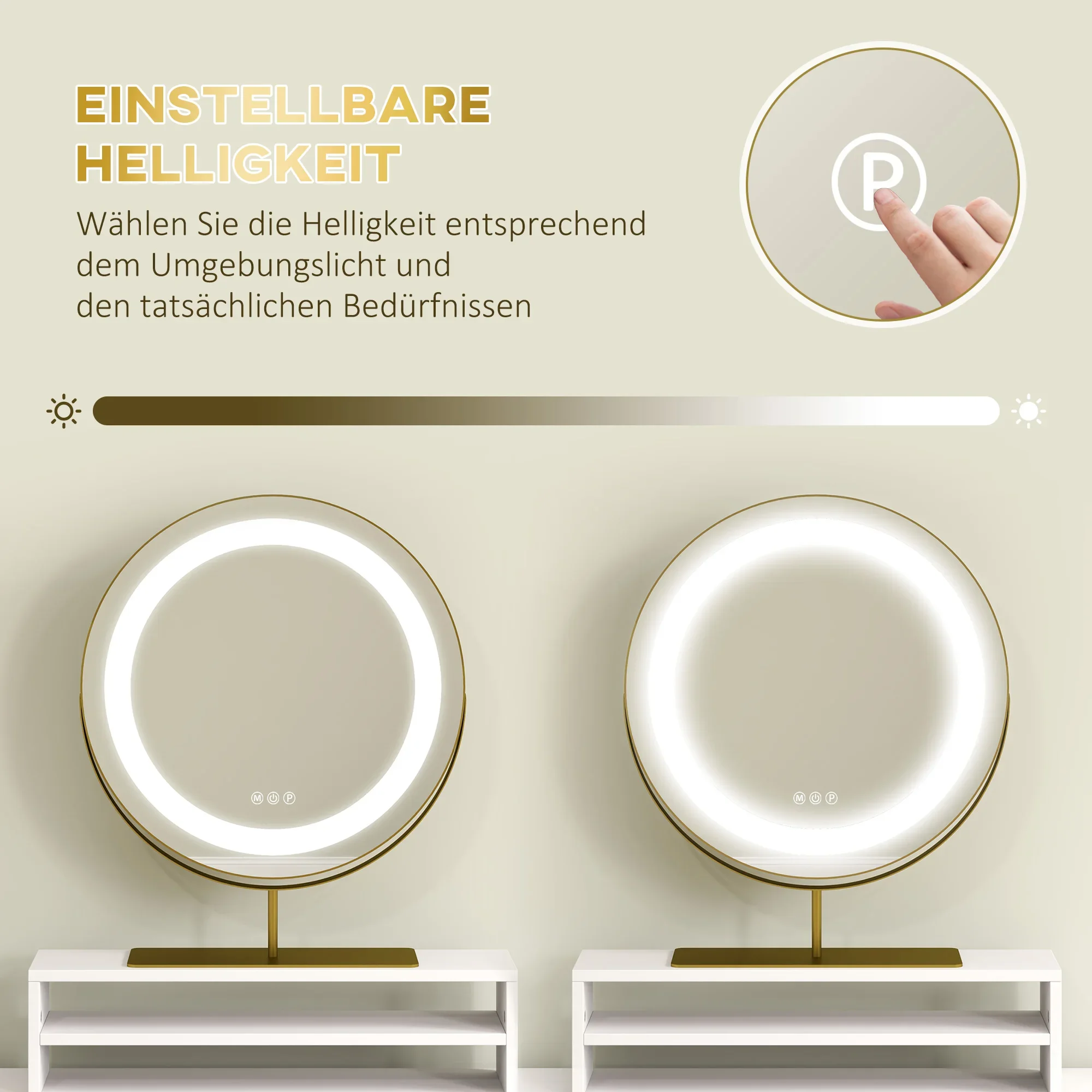 Coiffeuse Miroir LED Pivotant - Table Maquillage Rangement Élégant Table de maquillage convertible en bureau, miroir amovible