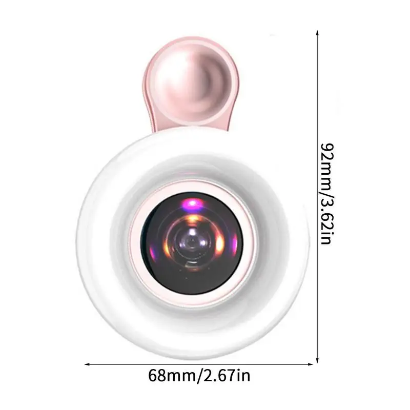 Lumière Selfie LED & Objectif Macro 15X pour Smartphone Lumière annulaire LED pour selfie