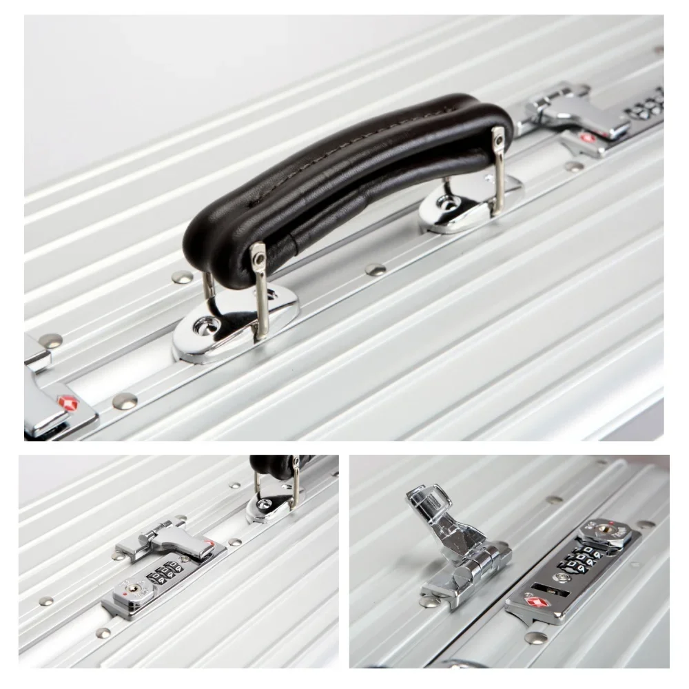 Intérieur organisé valise aluminium avec compartiments