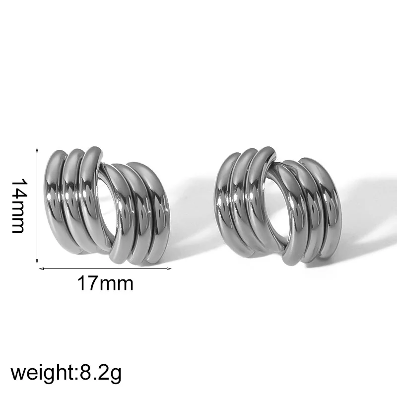 Boucles d'Oreilles Créoles Géométriques Irrégulières Dorées Acier Inoxydable Détail des boucles d
