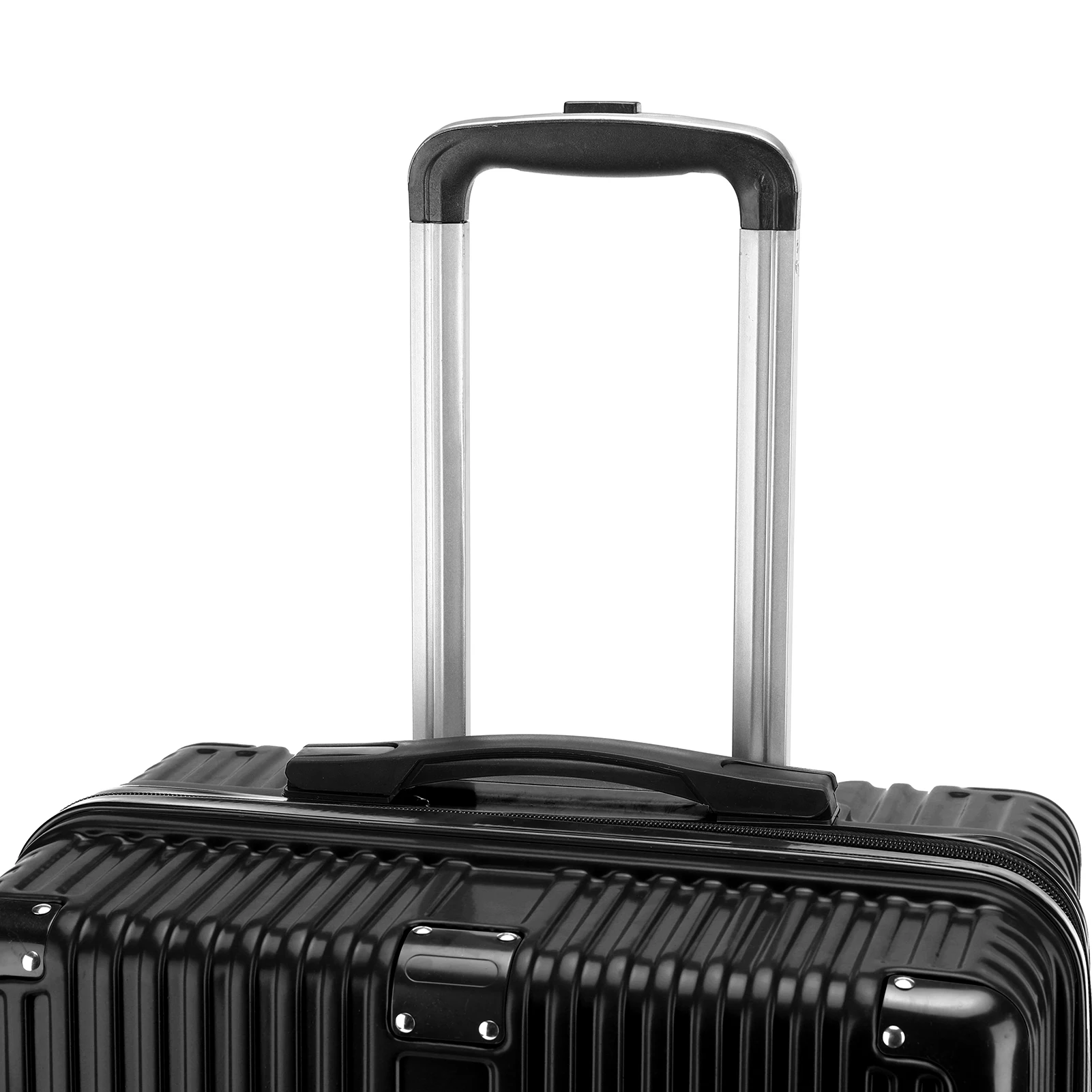 Intérieur de valise avec compartiments zippés et sangles de compression