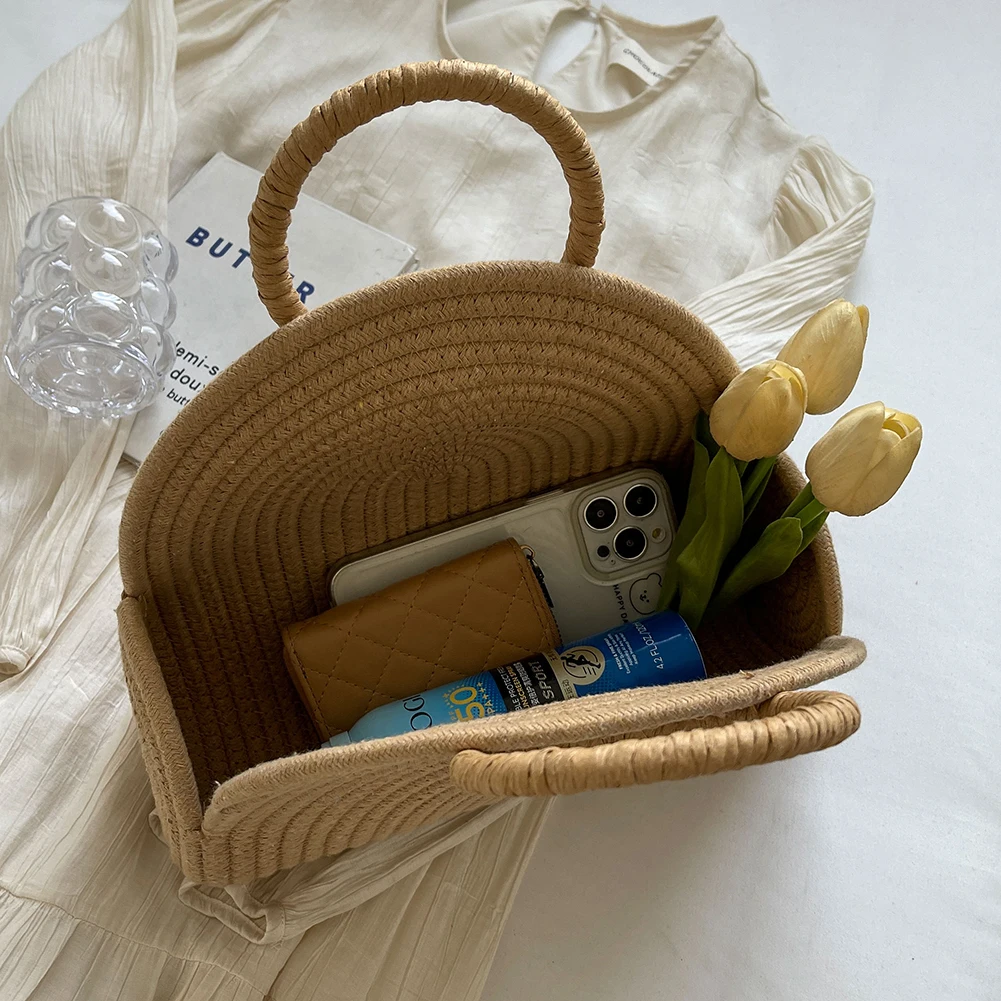 Détail du tissage en corde de coton du sac