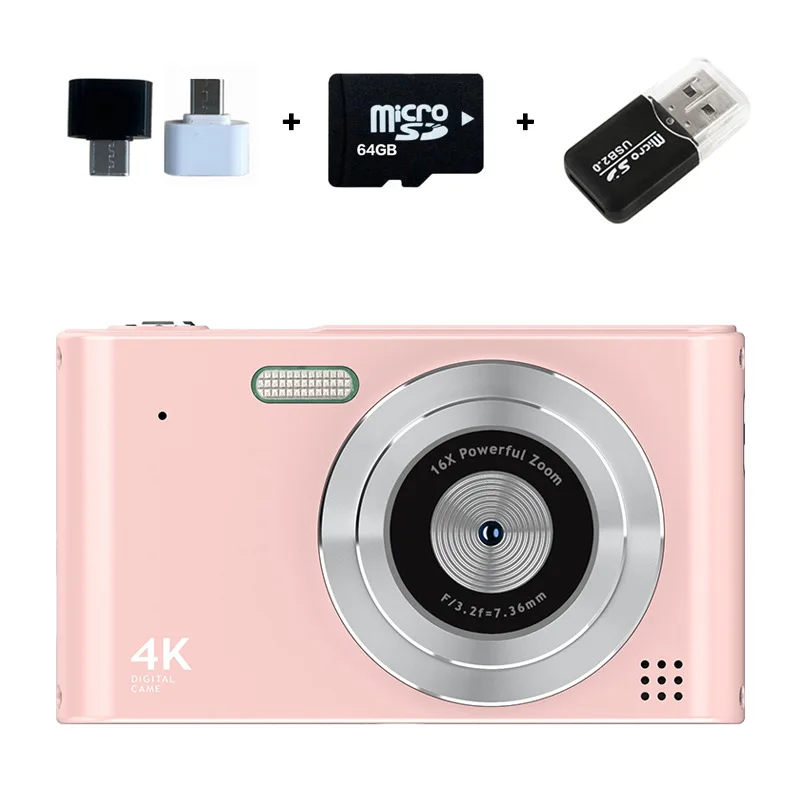 Appareil photo numérique rétro CCD rose