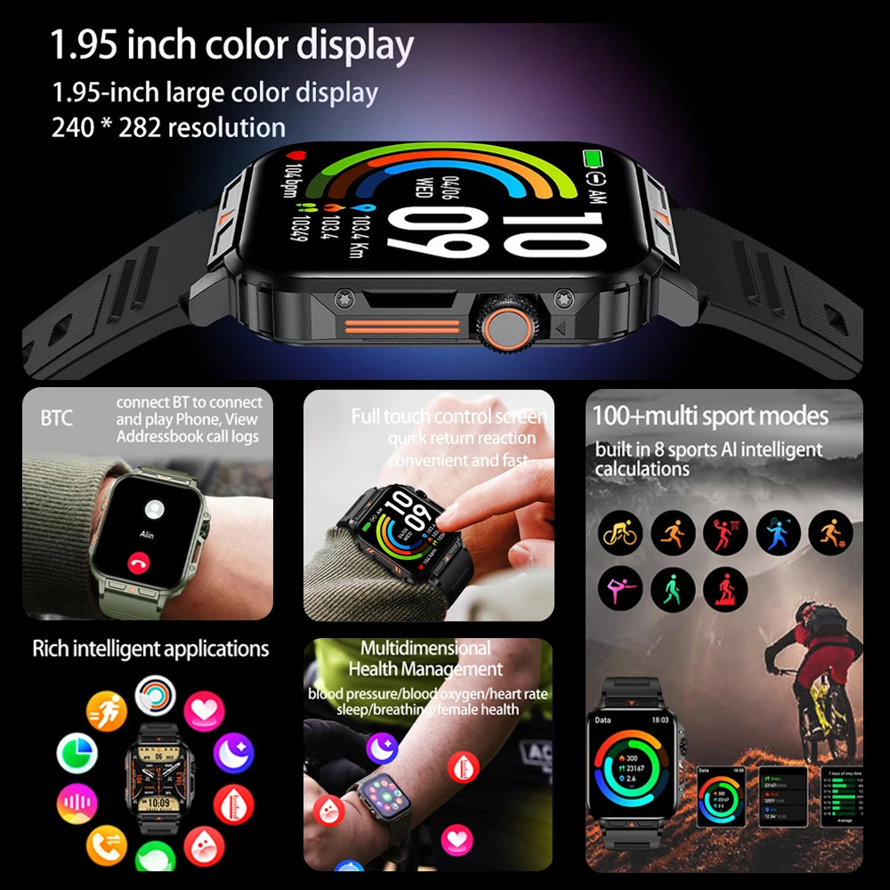 Grand écran HD de la smartwatch pour une meilleure lisibilité