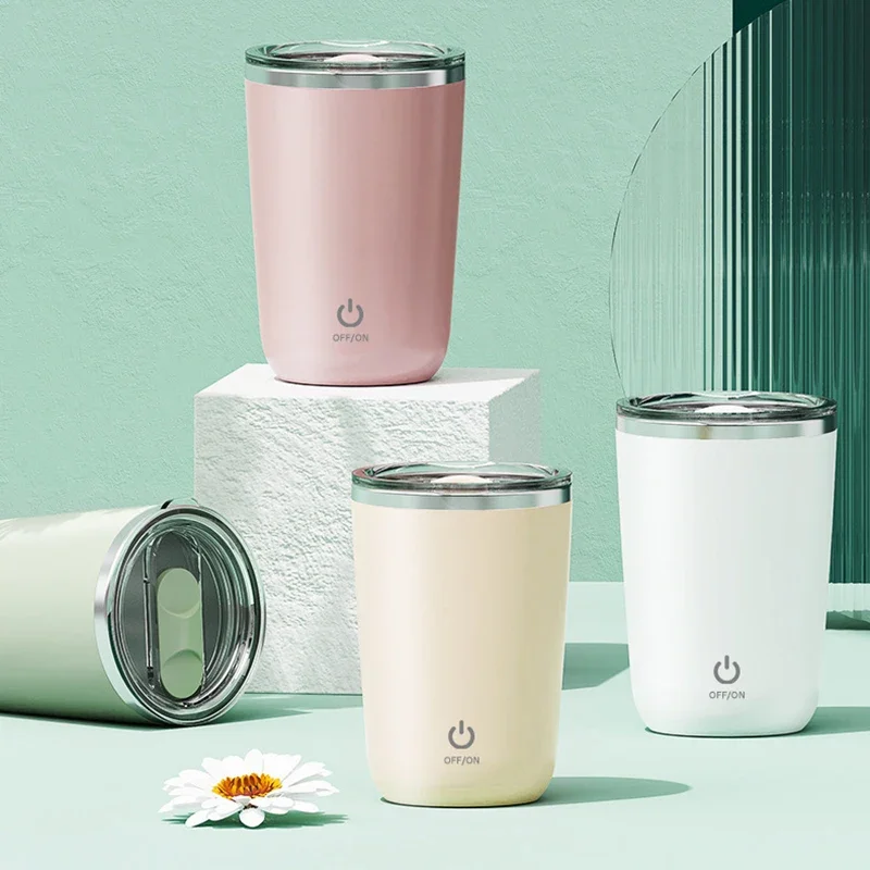 Mug Auto-Mélangeur Rechargeable Inox - Smart Mixer Café & Thé Intérieur du mug auto-mélangeur avec mélangeur magnétique