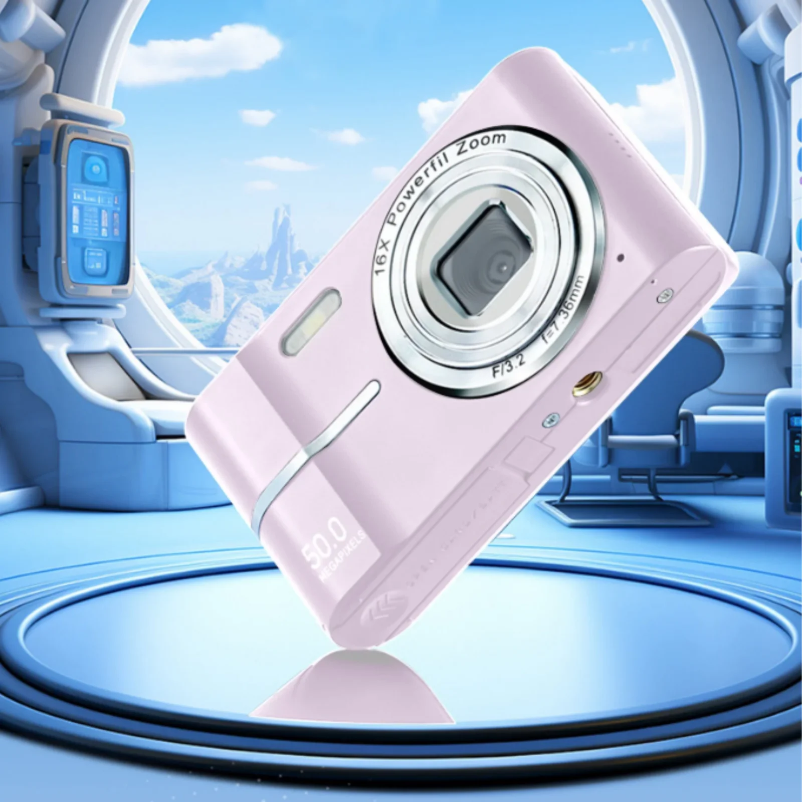Appareil Photo Numérique 50MP Rose - Vidéo FHD 1080P Zoom 16X Débutant Enfant utilisant la caméra numérique rose