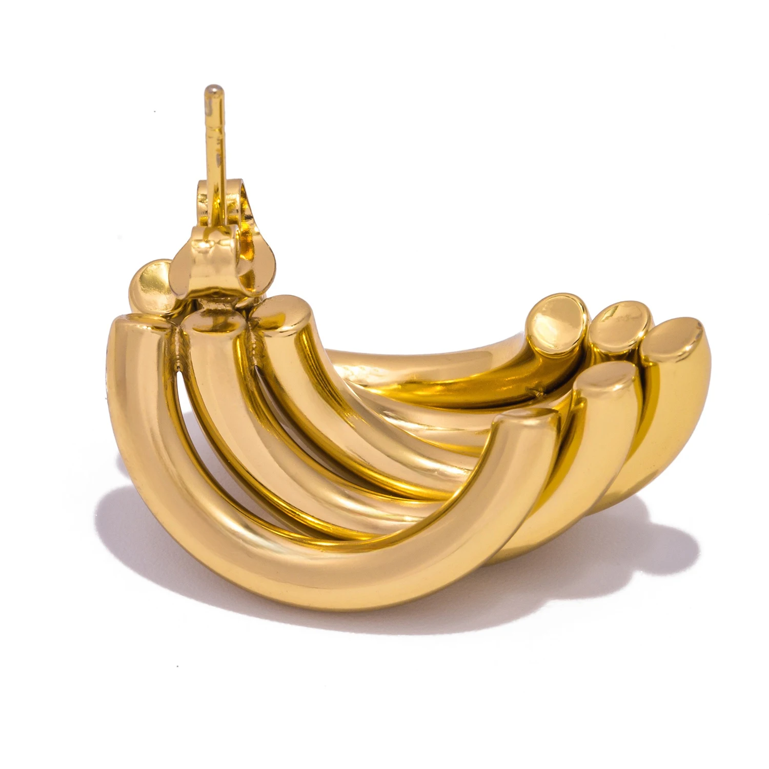 Boucles d'Oreilles Créoles Géométriques Irrégulières Dorées Acier Inoxydable Idée cadeau bijoux fantaisie plaqué or