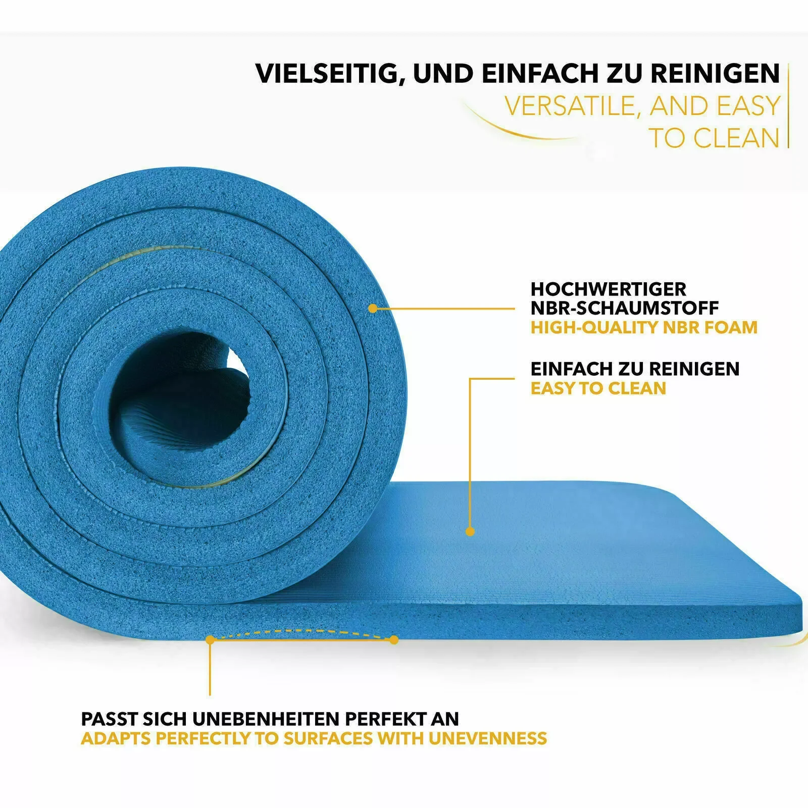 Tapis de Yoga NBR 10mm Épais - Confort Optimal Fitness & Pilates Tapis de fitness NBR avec son sac de transport Vracado