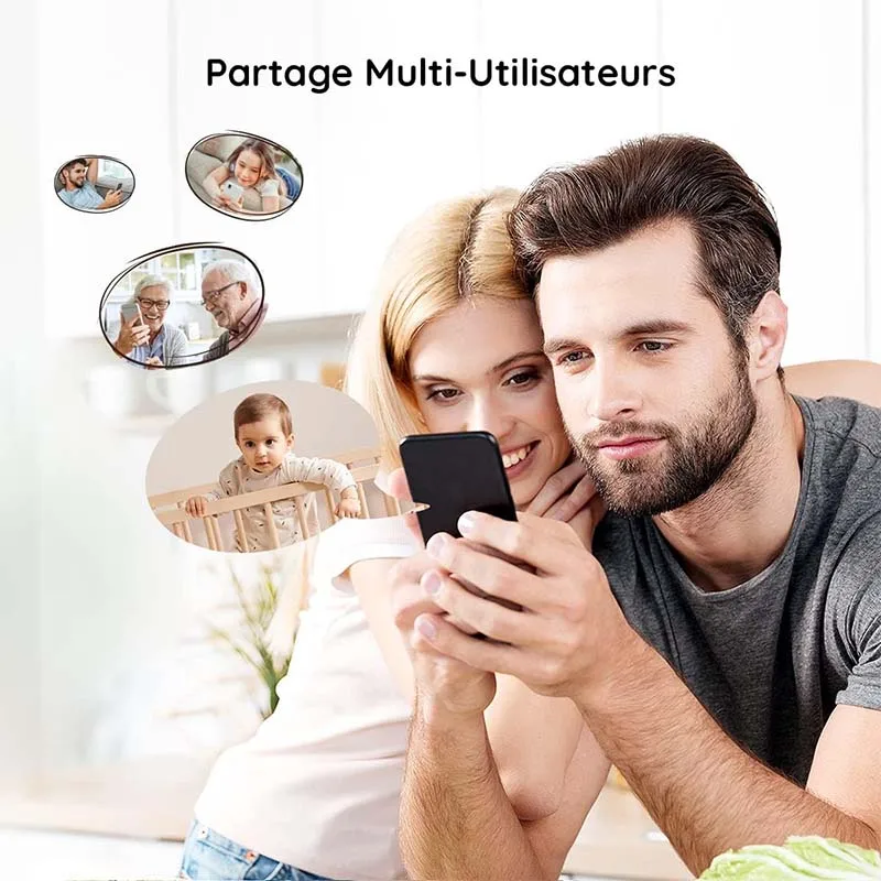 Babyphone Caméra 2K HD 5" - Veilleuse & Suivi Bébé Connecté Babyphone caméra rotation 360 degrés suivi automatique bébé