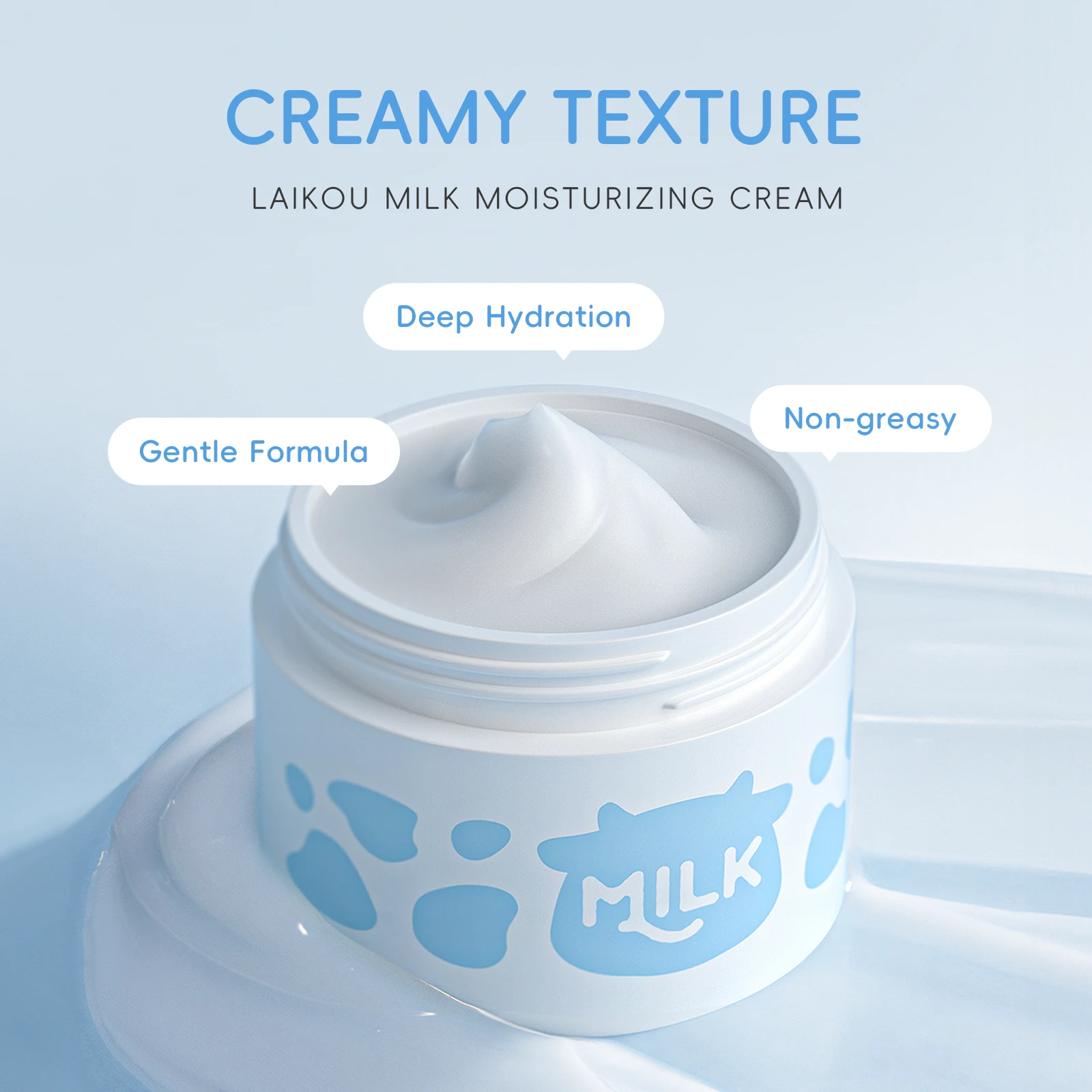 Crème hydratante LAIKOU et ingrédients clés comme le lait et le beurre de karité