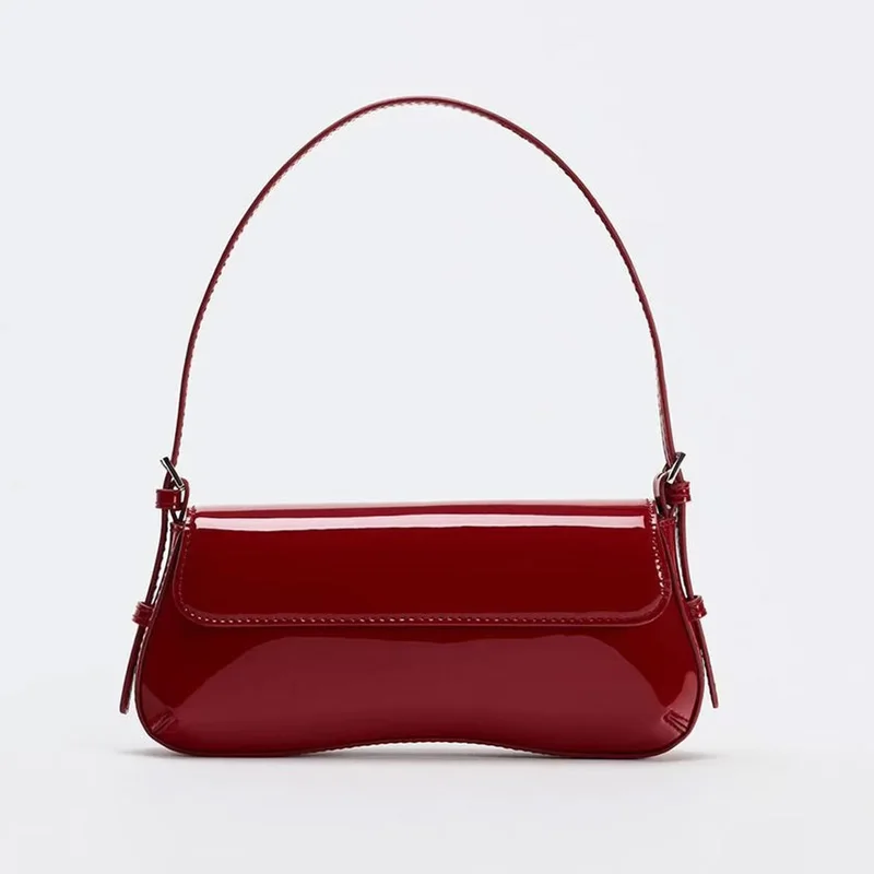 Sac à main femme baguette rouge Vracado, style vintage