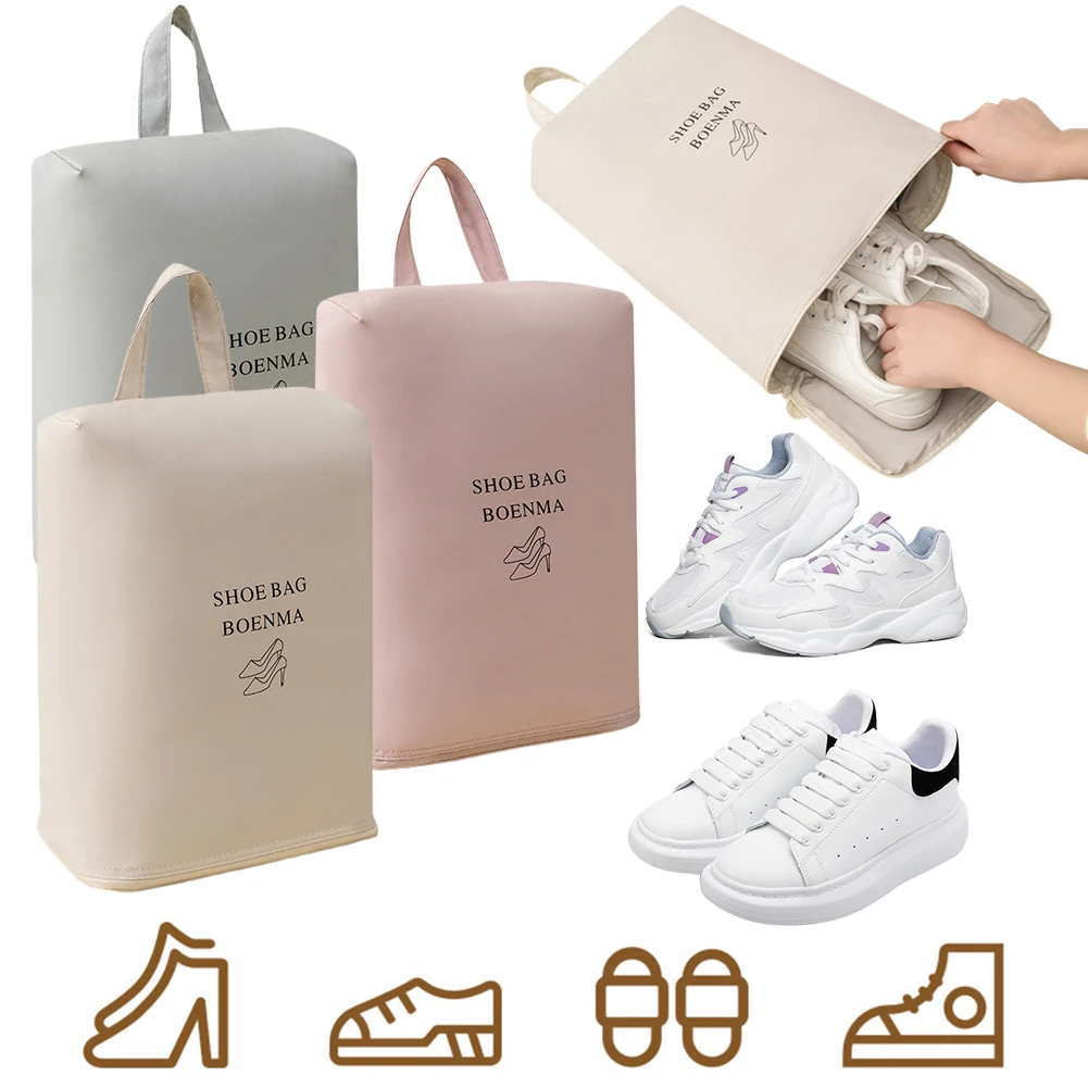 Sac de Voyage à Chaussures Portable - Anti-Poussière & Imperméable Sac de voyage à chaussures portable en tissu rose pour une organisation facile