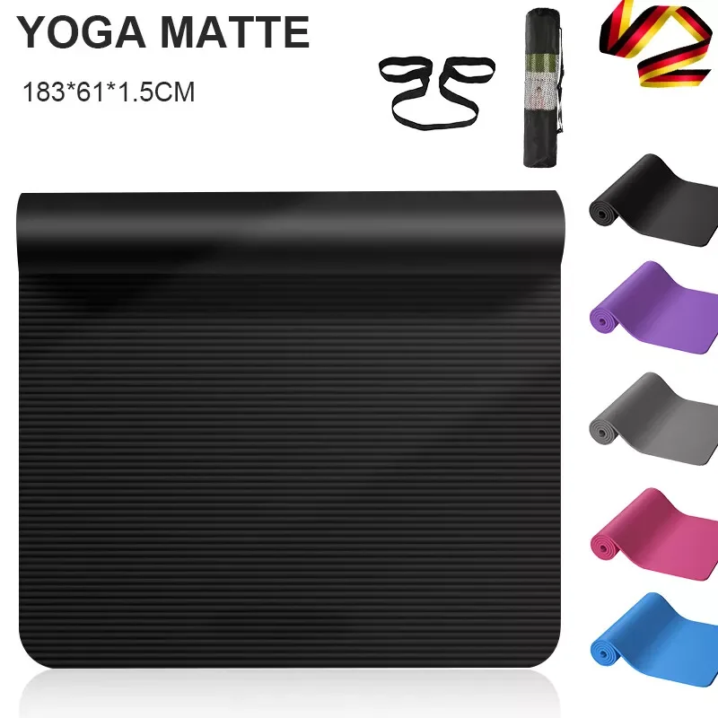 Tapis de Yoga NBR 10mm Épais - Confort Optimal Fitness & Pilates Mesure de l