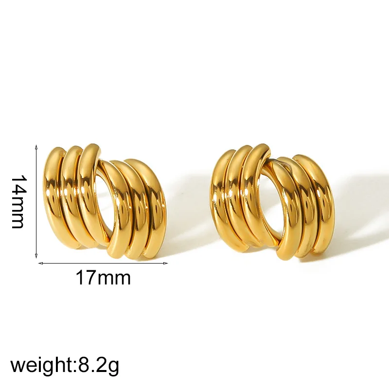 Boucles d'Oreilles Créoles Géométriques Irrégulières Dorées Acier Inoxydable Accessoire de mode géométrique, élégance quotidienne