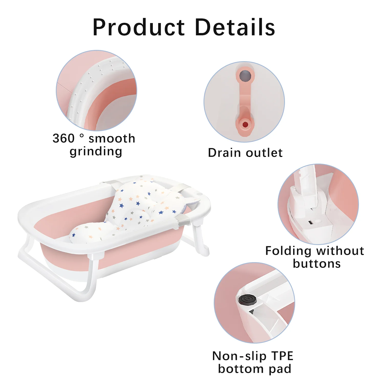 Baignoire Bébé Pliable & Portable - Confort et Sécurité 0-24 Mois Matériaux PP et TPE sans BPA pour baignoire bébé écologique