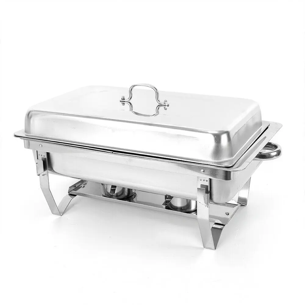 Chauffe-Plat Buffet Inox 7.5L - Double Compartiment Professionnel Chauffe-plat de buffet en acier inoxydable 7.5L avec couvercle, vue d