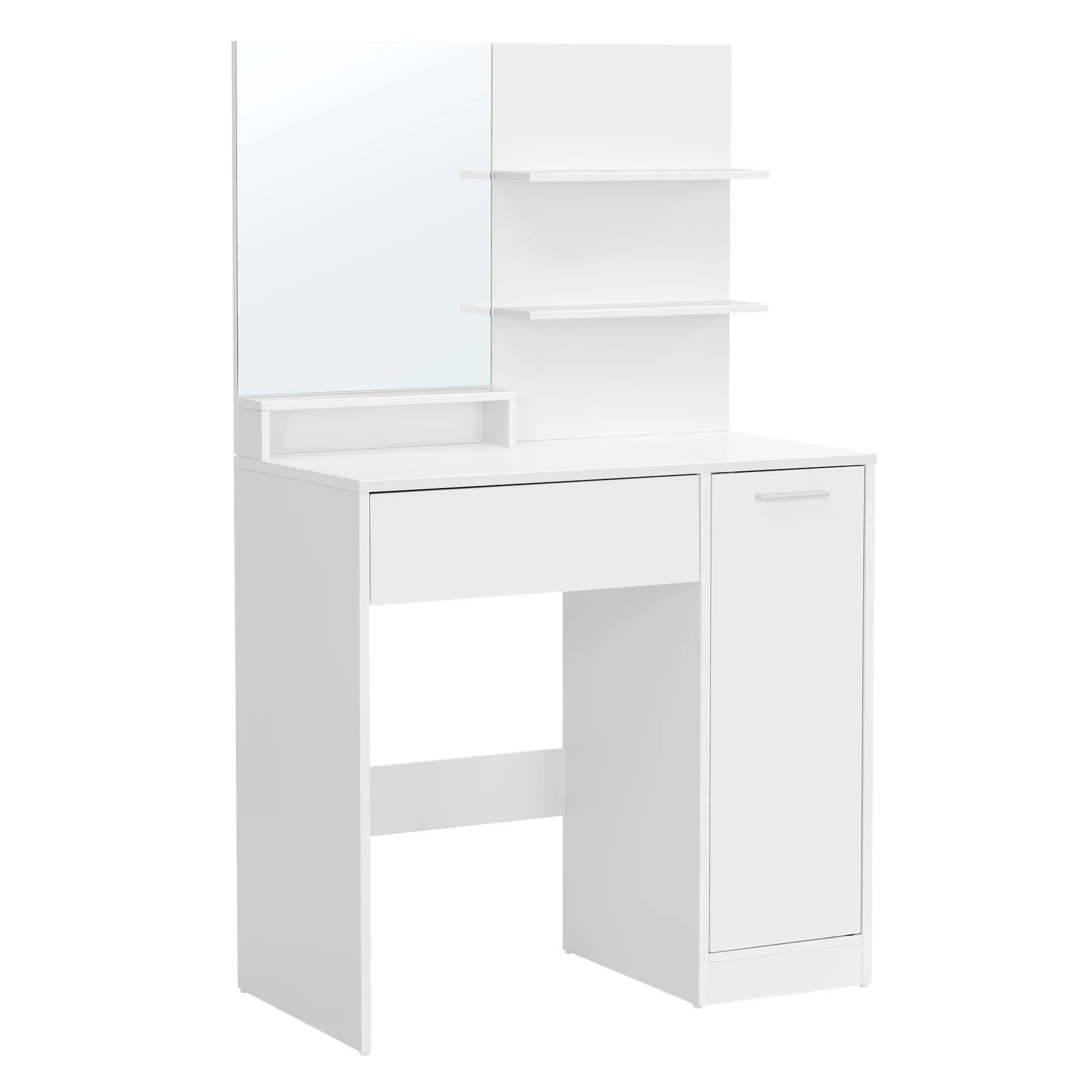 Schéma des dimensions de la coiffeuse moderne blanche