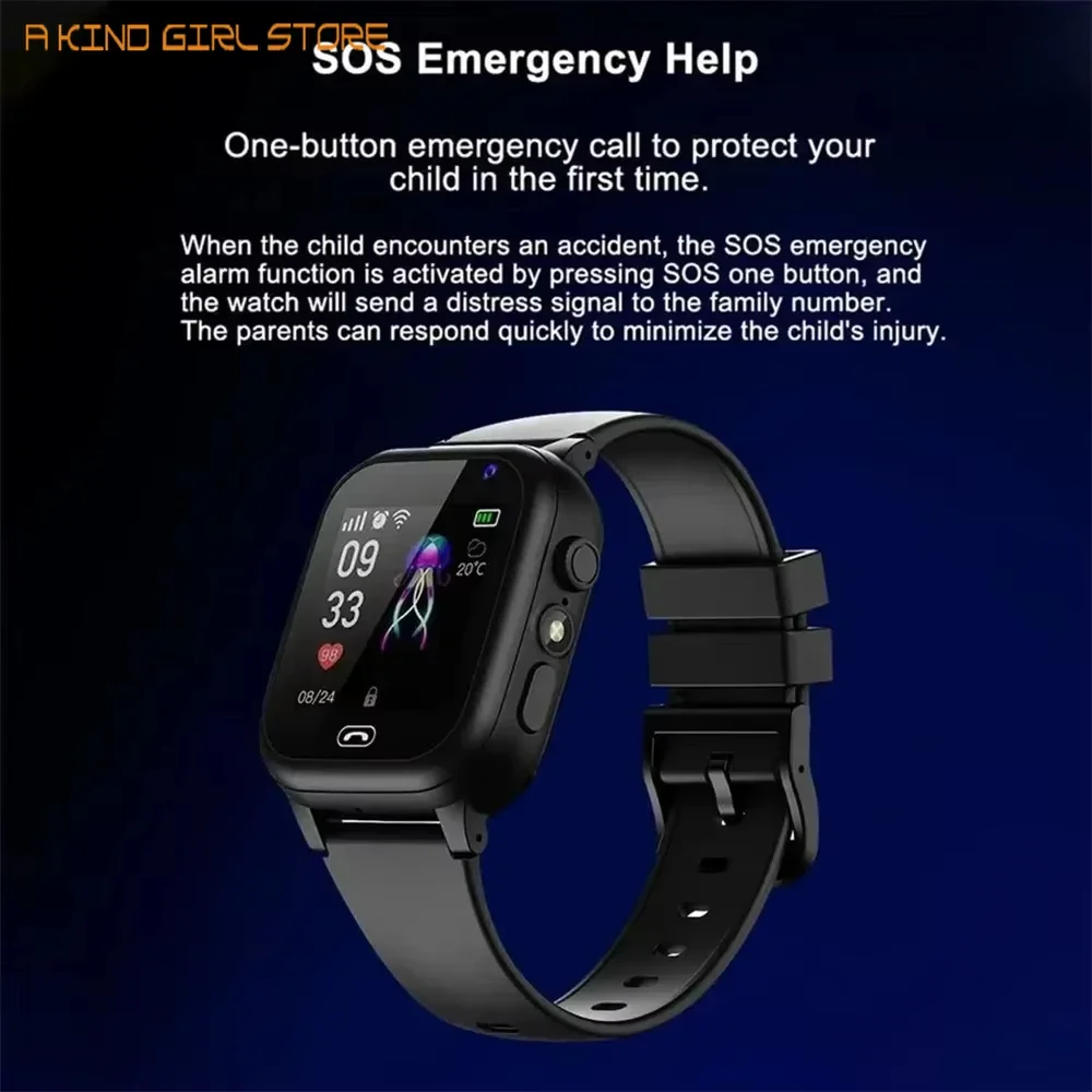 Bouton SOS activé sur montre connectée enfant