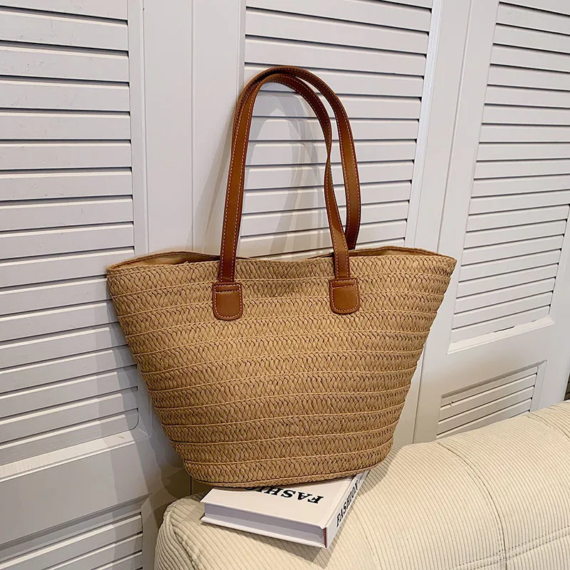 Sac à main en paille tressée pour femme, style bohème