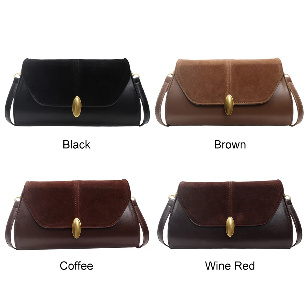 Sac bandoulière PU forme baguette, profil latéral