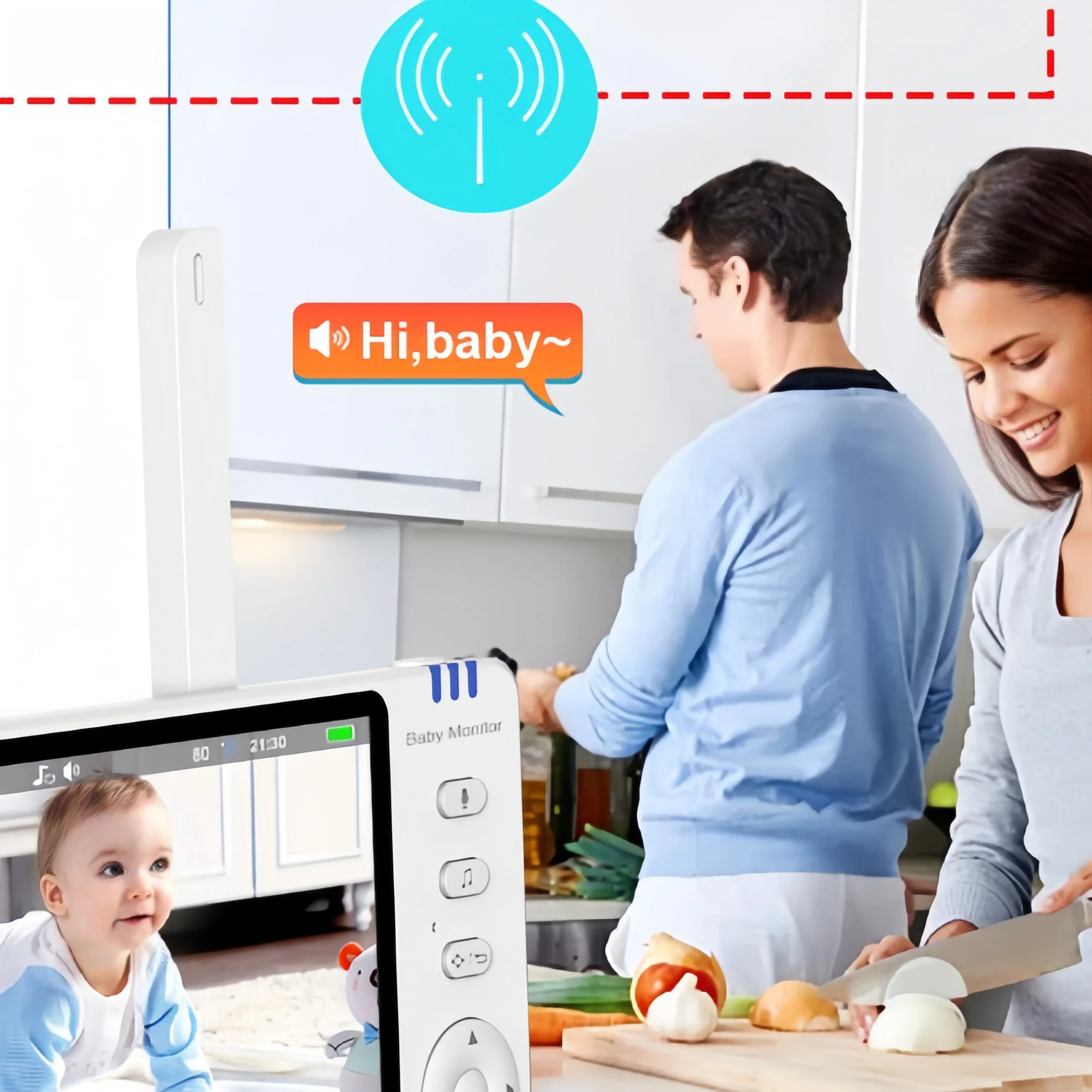 Babyphone Vidéo HD 5" - Audio Bidirectionnel & Vision Nocturne Babyphone vidéo présentant ses diverses fonctions comme les berceuses