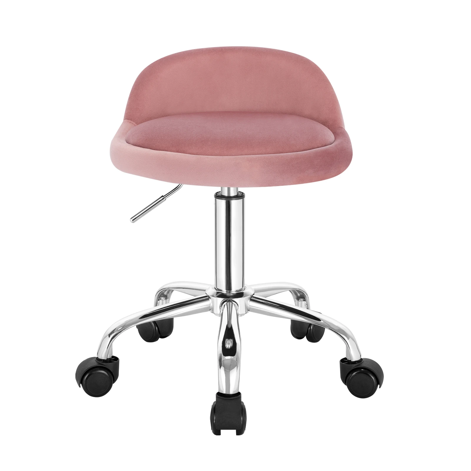 Tabouret de bureau moderne en velours rose