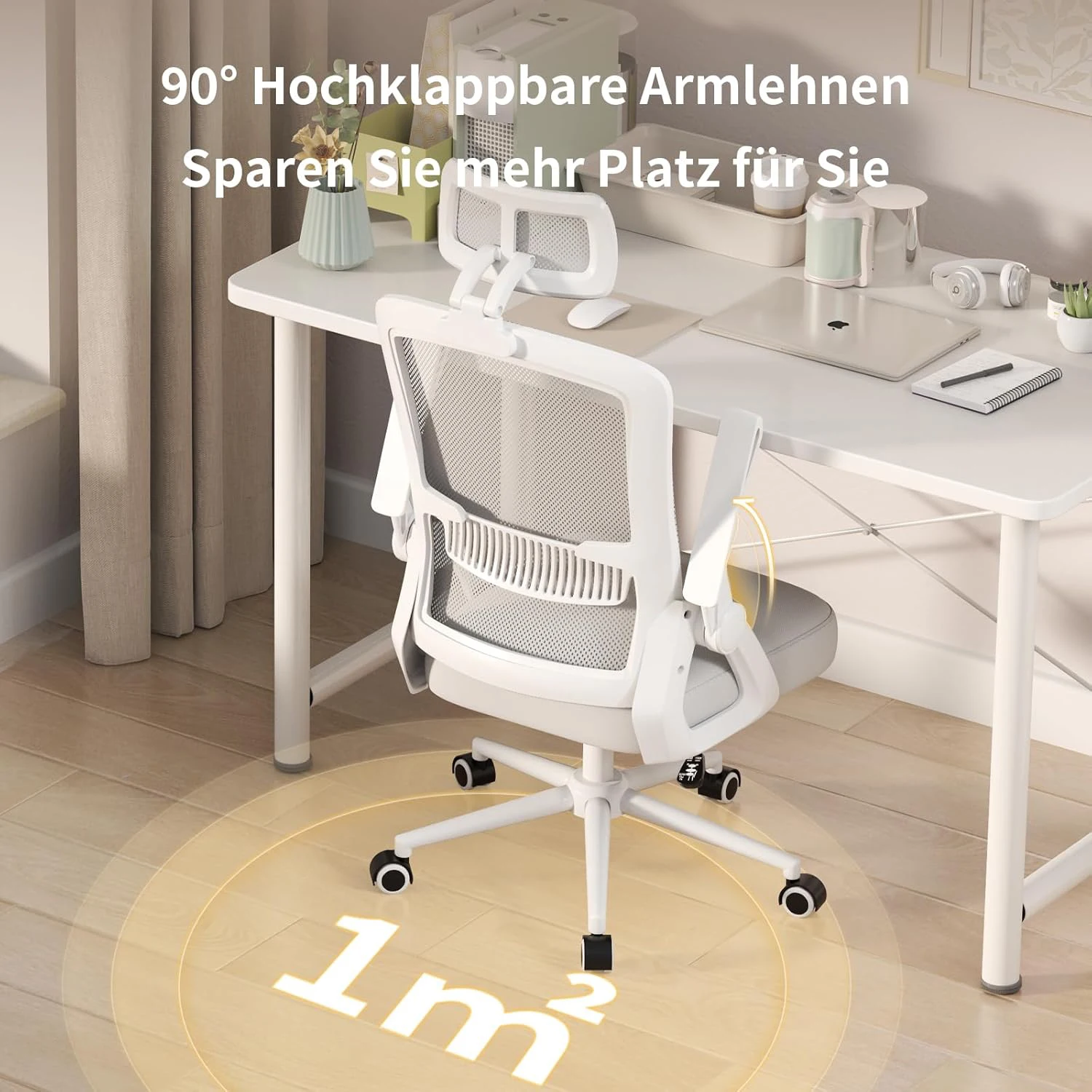 Accoudoirs pliables de la chaise de bureau Naspaluro