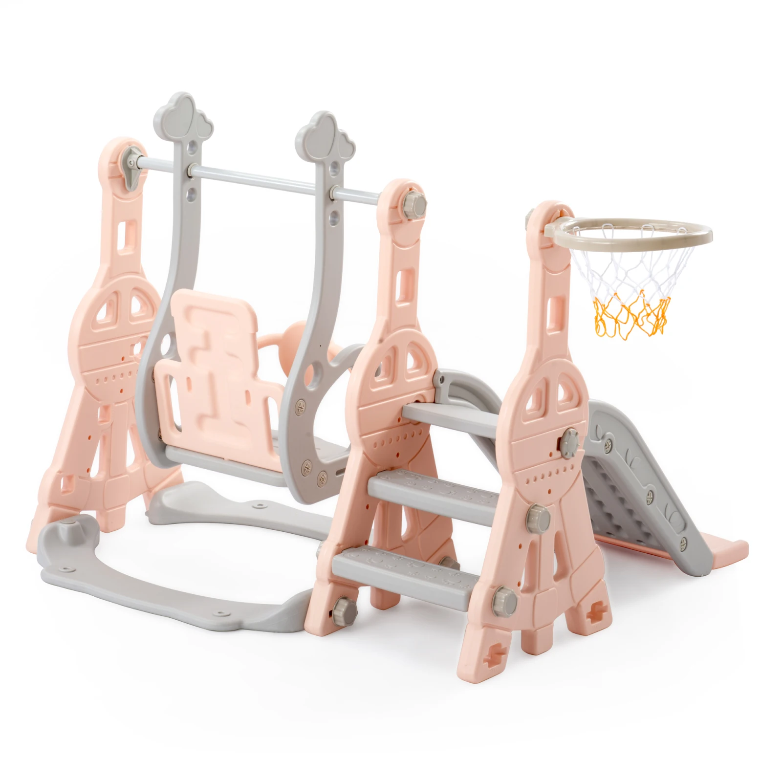 Détail de la balançoire et de l'échelle d'une aire de jeux pour enfant