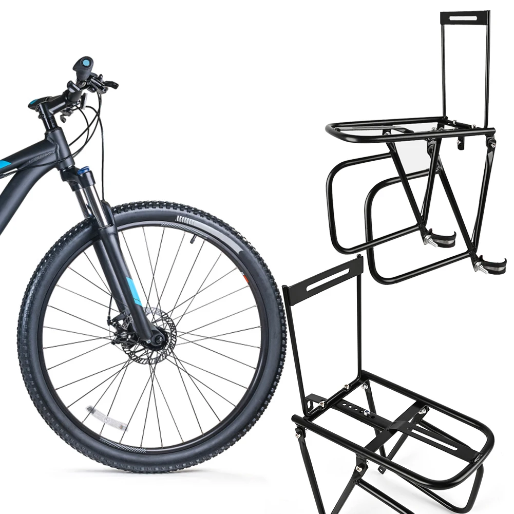 Porte-bagages vélo avant robuste en acier noir
