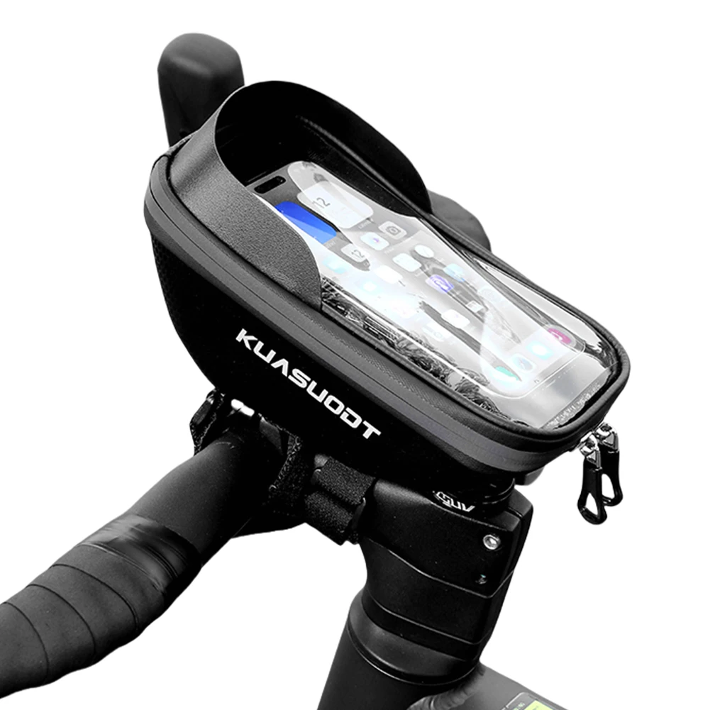 Détail de la fixation velcro robuste de la sacoche de guidon