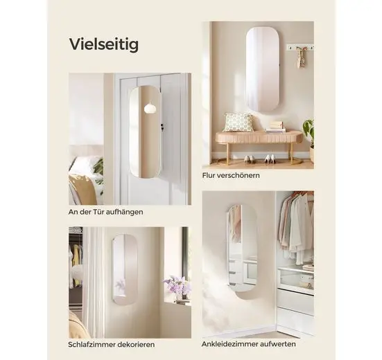 Vue extérieure de l'armoire à bijoux miroir mural fermée