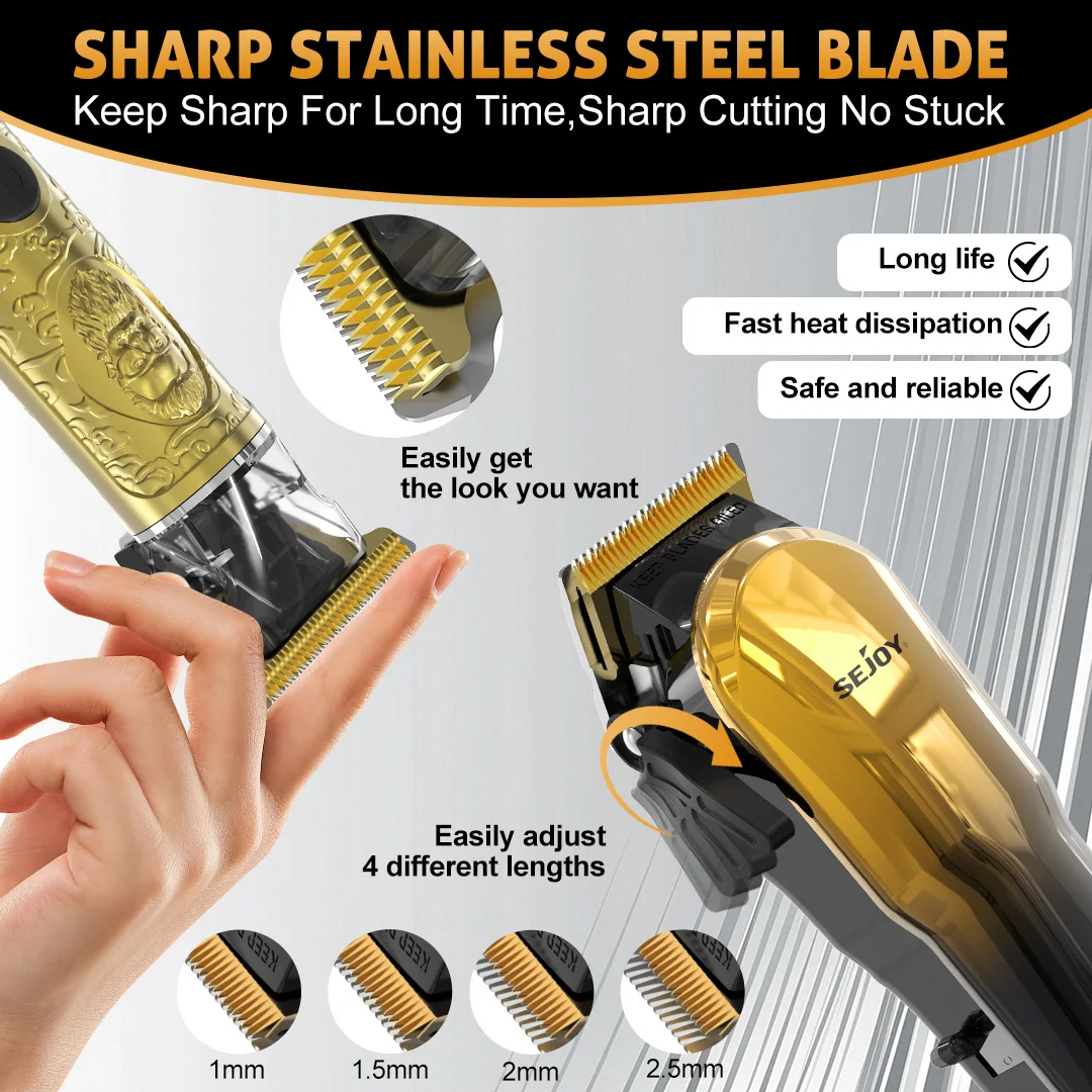 Détail des lames de tondeuse en acier inoxydable