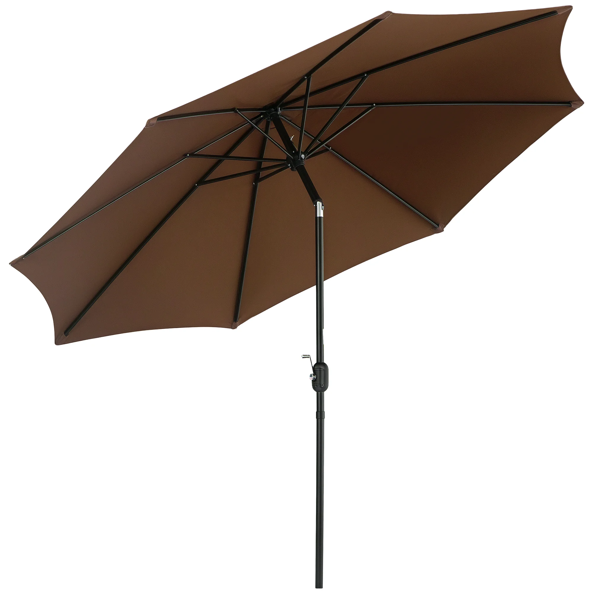 Parasol de jardin octogonal Outsunny ouvert sur une terrasse