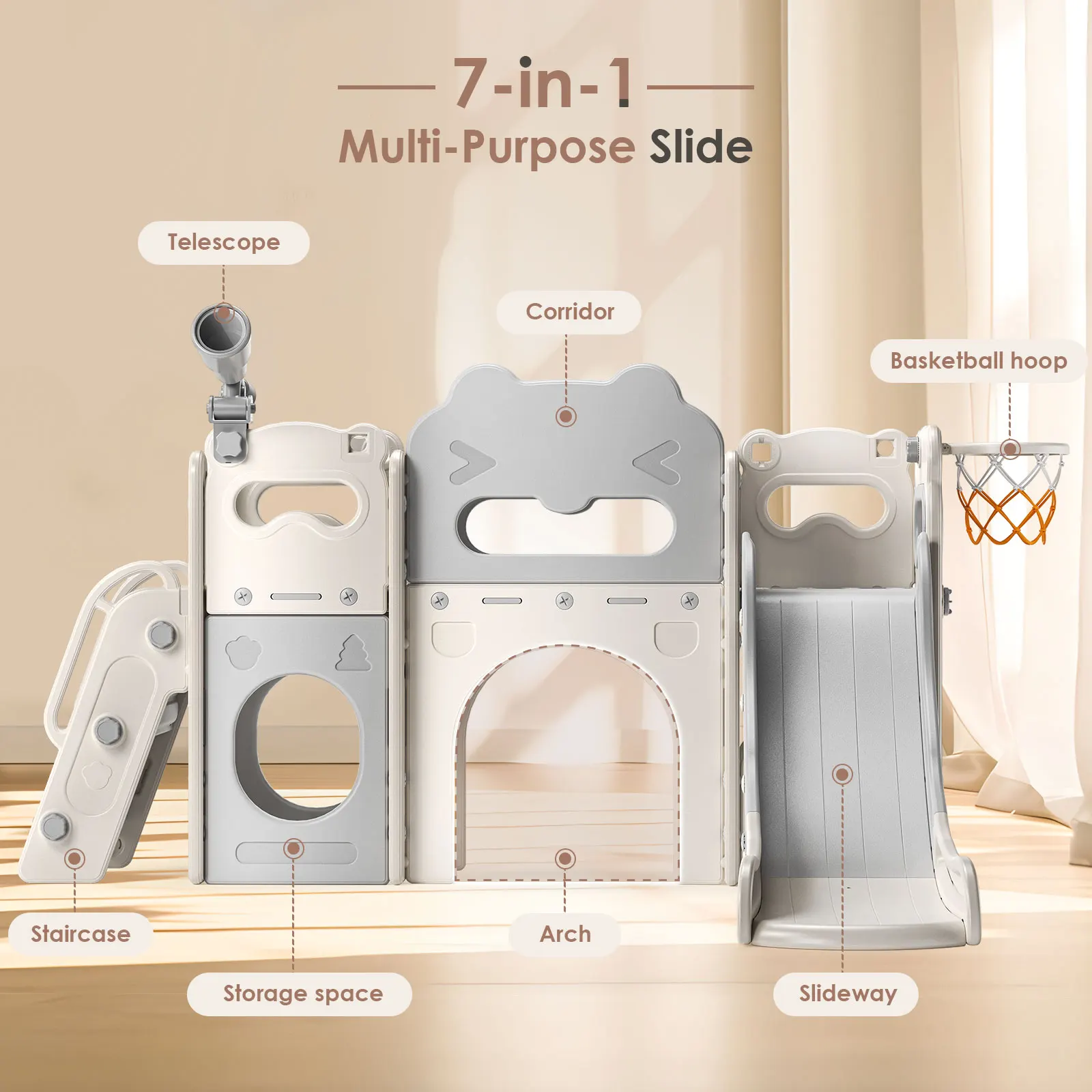 Ensemble de jeu multifonction pour enfants avec panier de basket