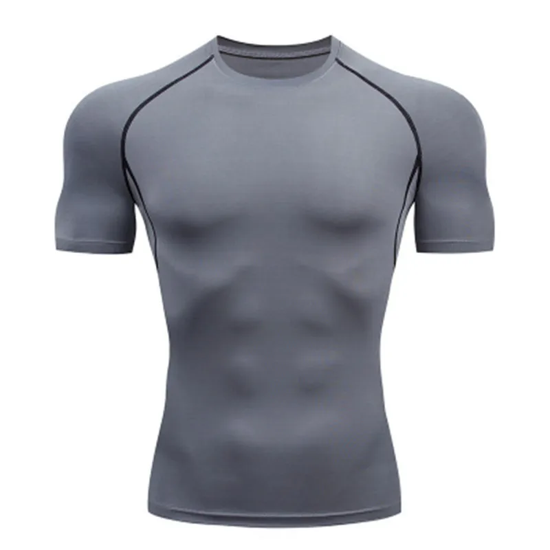 T-shirt de compression noir pour homme sur mannequin