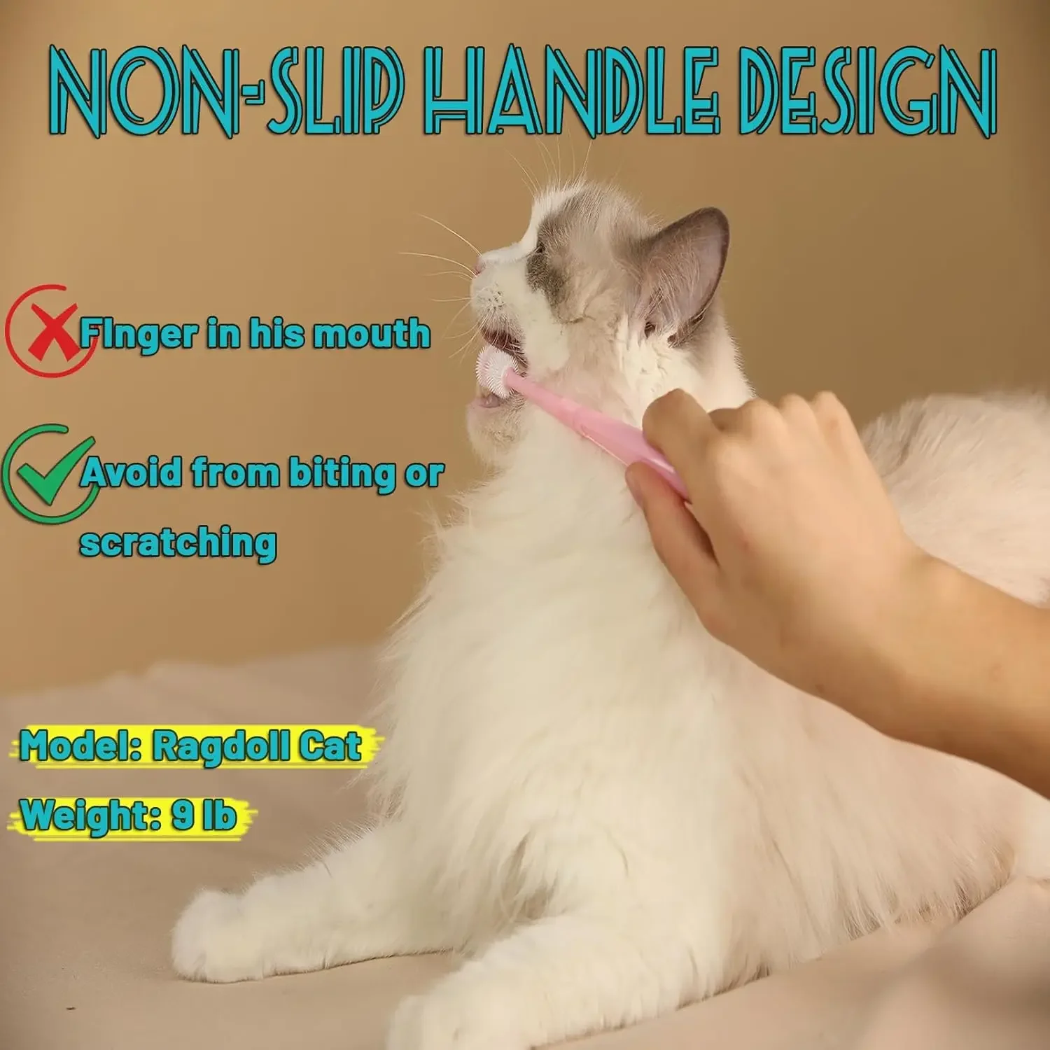 Poils doux en silicone pour brosse à dents animale