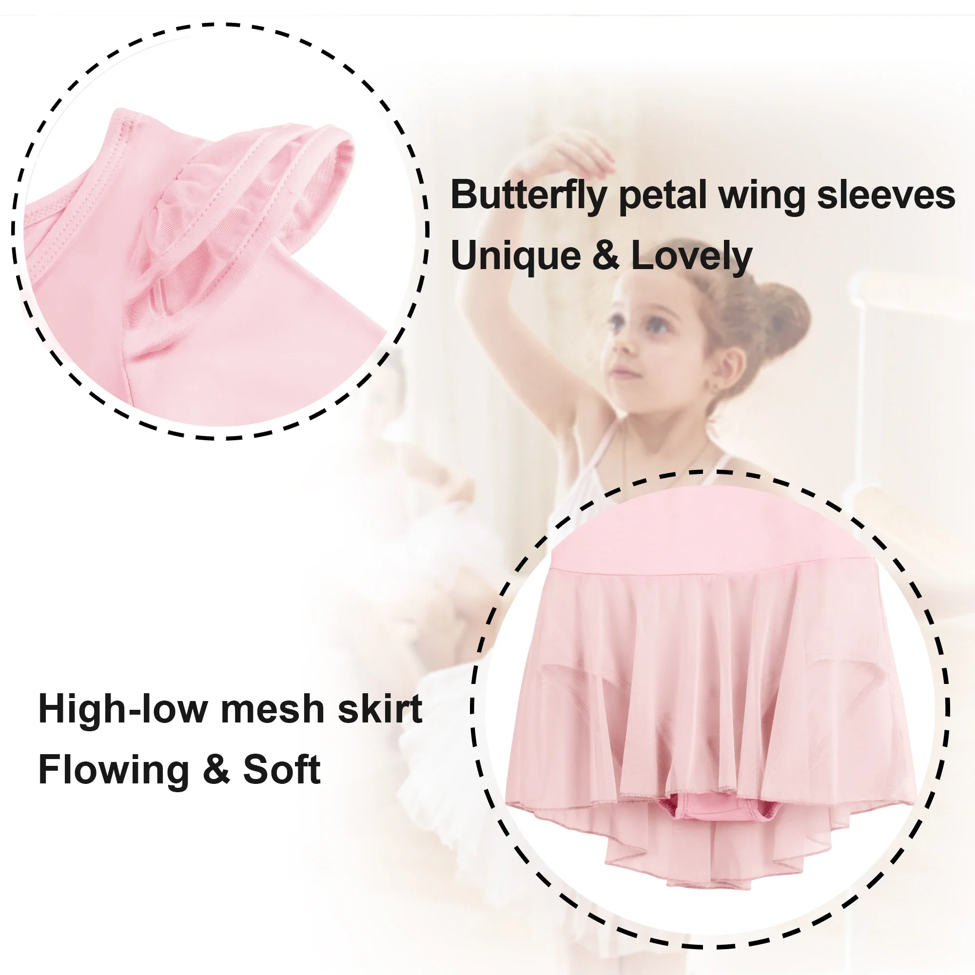 Manches papillon et dos échancré justaucorps