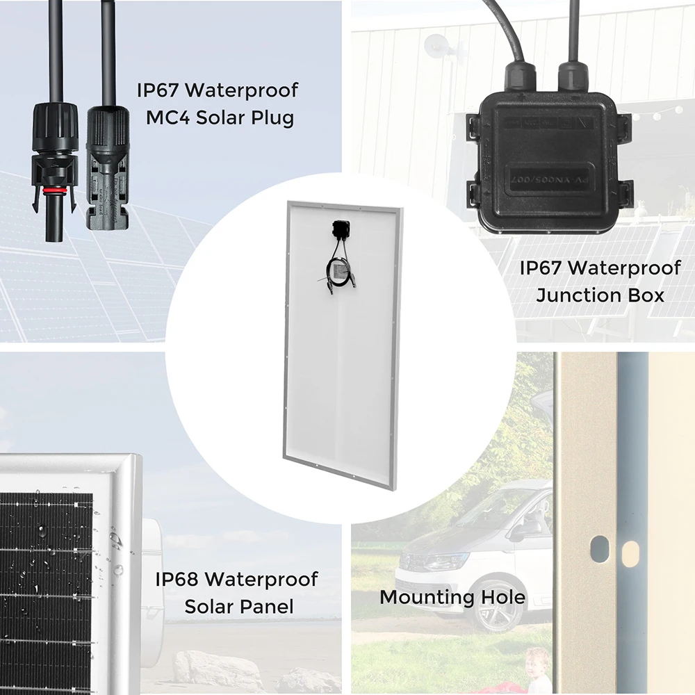 Connexions et boîtier de jonction du panneau solaire
